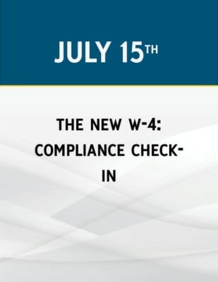 The New W-4: Compliance Check-in