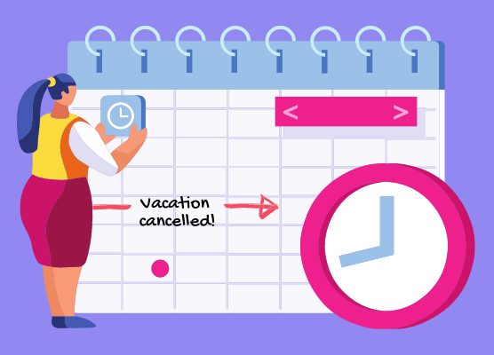 paid time off, employee vacation, calendar, vacation cancelled