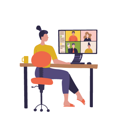 virtual onboarding, remote onboarding, remote new hire, new employees, working remotely 400x400 video call